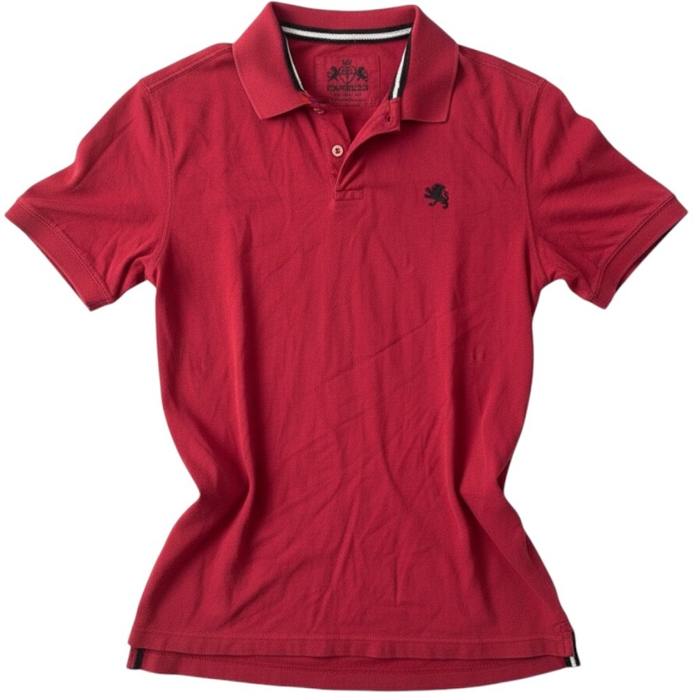 Express polo shirt mens XL red modern fit short sleeve lion logo pique